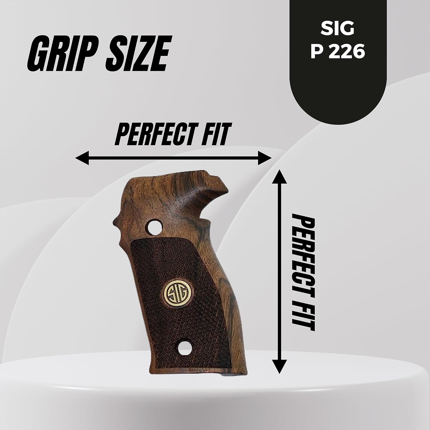 P226 LDC II and LDC 2 (SIG P226 Compatible) Replacement Gun Handgun Pistol Natural Wood Gold Metal 3D Texture Holster Weapon Speed Accuracy Design
