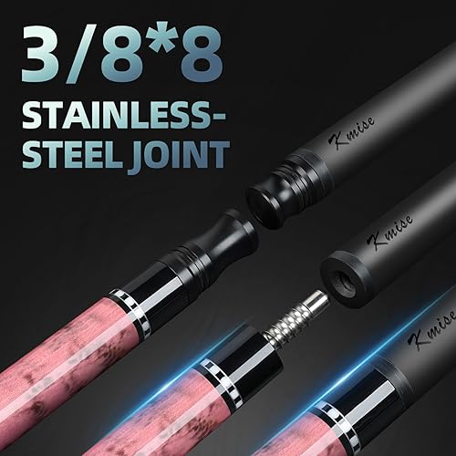 Miniatura 4 de KMISE Taco de piscina de fibra de carbono, eje de fibra de carbono 100% de 58 pulgadas, palos profesionales de baja desviación para adultos,