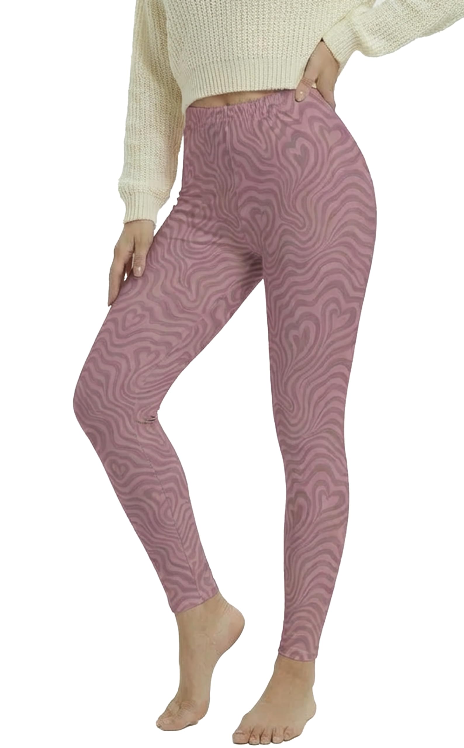 sissycos Women's 80s Leggings Neon Artistic Splash Printed Pants