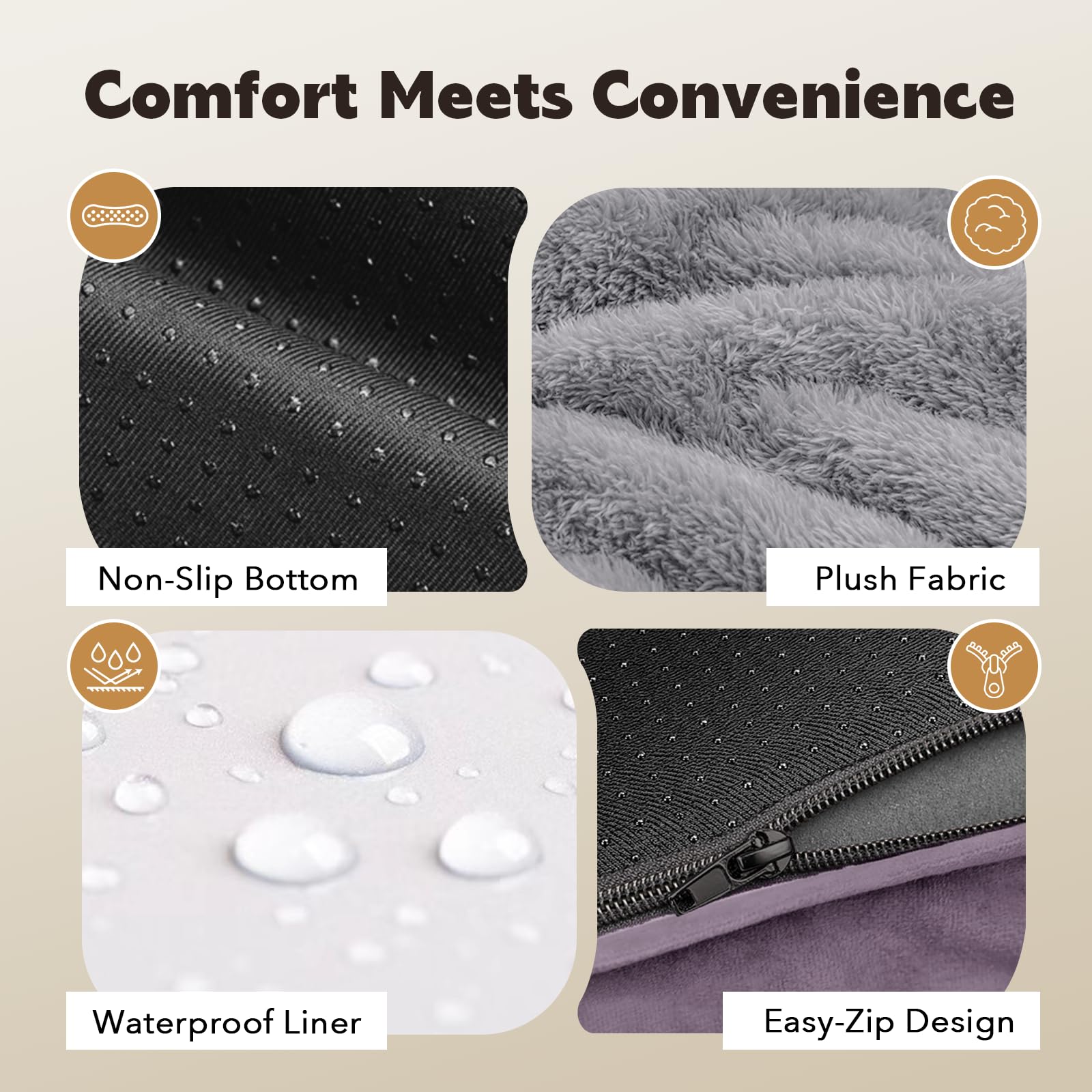 Cama ortopédica para perros grandes, lavable, cama ortopédica para perros con refuerzos extraíbles, funda lavable para perros grandes, camas impermeables para mascotas y parte inferior antideslizante,