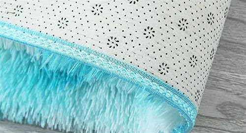 Miniatura 2 de Liveinu Alfombras peludas súper suaves, alfombras ovaladas esponjosas, alfombra de teñido anudado de felpa lanuda para sala de estar, dormitorio,