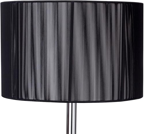 Miniatura 5 de Tangkula Lámpara de pie, moderna lámpara de pie para sala de estar, con pantalla transparente y bombilla LED, 63 pulgadas, color negro