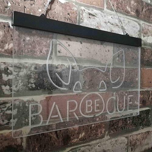 Miniatura 4 de ADVPRO Letrero de neón LED de doble color con nariz de cerdo para barbacoa, 24 x 16 pulgadas, st6s64-i3907-br