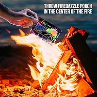 Vista 3 de Fire Dazzle Fire - Paquetes de cambio de color para hoguera – Paquete de 25 paquetes de color, cambiador de llama para hogueras y fogatas