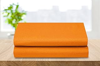 Elegant Comfort 2-Pack Luxury Flat Sheet Premium Hotel Quality Wrinkle and Fade Resistant 1500 Thread Count Egyptian Quality 2-Piece Bed Top Sheet, King/California King, Orange