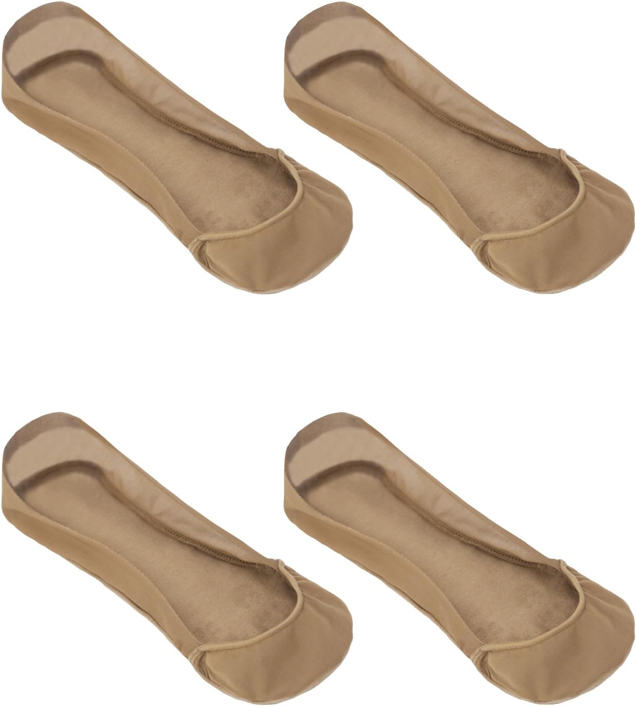 Dahlia Women's No Show Non Slip Liner Dress Socks - (4 Pack)