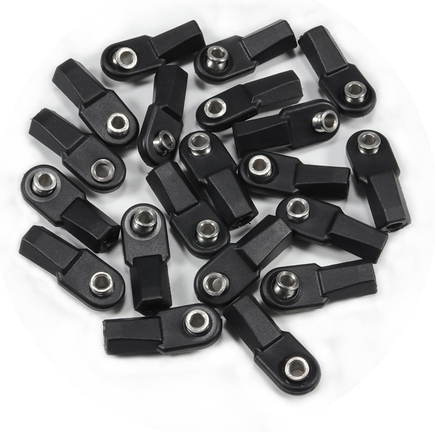 20pcs Link Rod End M4 Ball Joint Head for 1/10 RC Crawler Car for Traxxas TRX‑4 TRX6 SCX10 D90 TF2 CC01 Gen7 Gen8 Upgrades (20pcs Bent)