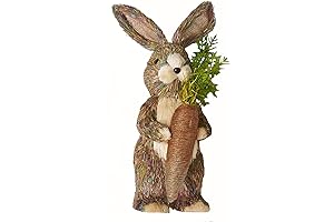 Worth Imports 12-Inch Standing Sisal Bunny with Carrot