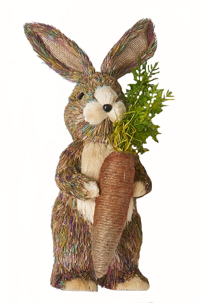 Worth Imports 1136 12" Standing Straw Rabbit W/Carrot