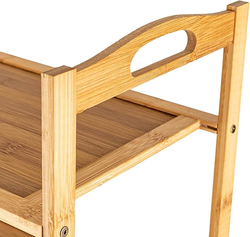 Miniatura 5 de Zapatero de bambú de 5 niveles con altura ajustable, estante de zapatos de entrada para entradas, salas de estar, dormitorios, balcones