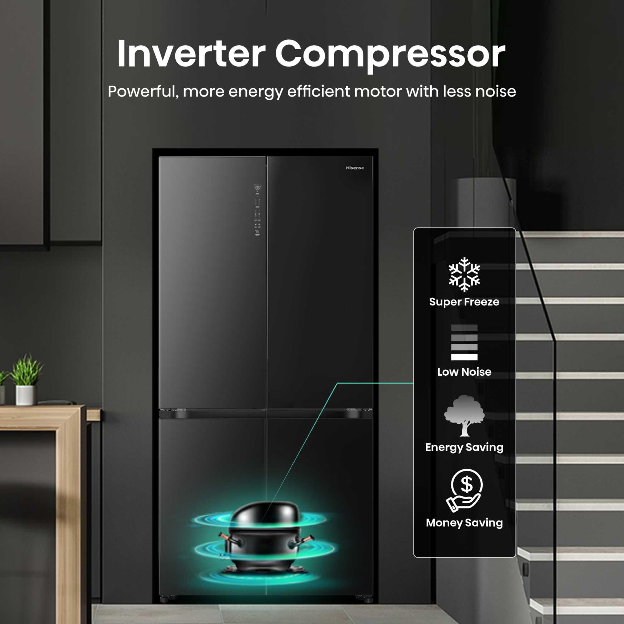 RQ768N4GBE FRIGO MULTI4P 486LT H190 L91 NF E VETRONERO KITCH