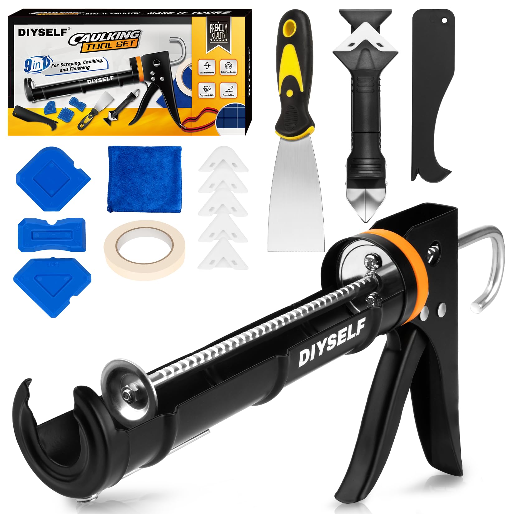 DIYSELF Caulk Gun Kit 9 Pack