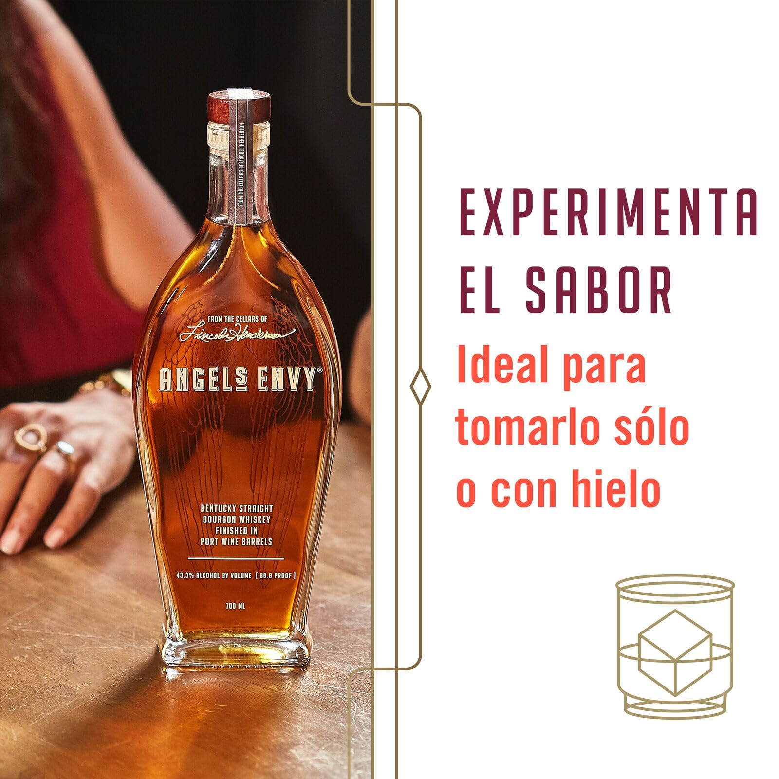 Angel's Envy Kentucky Straight Bourbon Whiskey, 43,3% ABV, 70cl / 700ml, acabado en barricas de vino de Oporto