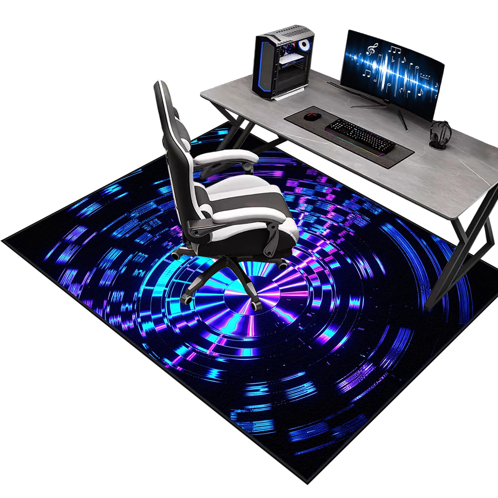 Tapis protège-Sol pour Chaise, Grand Tapis de Chaise Gaming 120 x 180 cm | Tapis Bureau Sol Antidérapant Antidérapant et Insonorisé Protection de Sols Durs, Protège Parquet Protège Sol sous Chaise