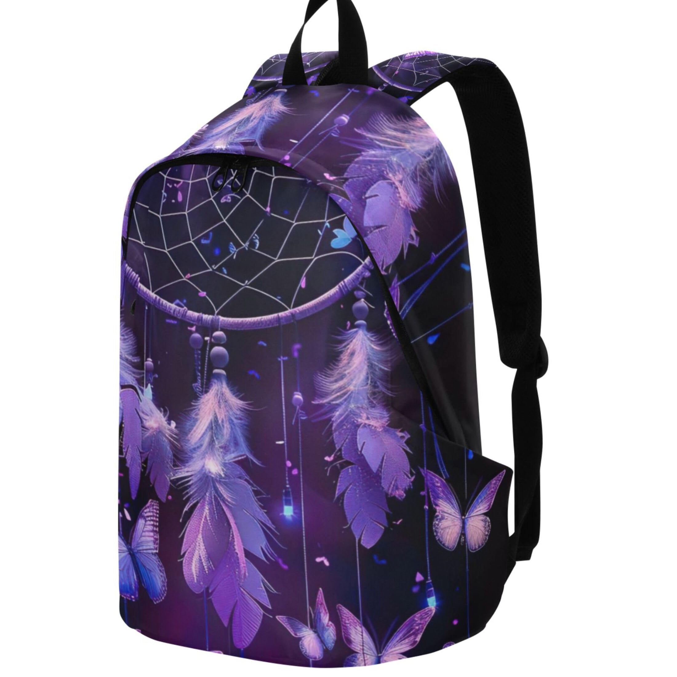 Joisal Purple Butterflies Dreamcatcher Daypack Womens Casual Backpack Daypack Back to School Bookbag