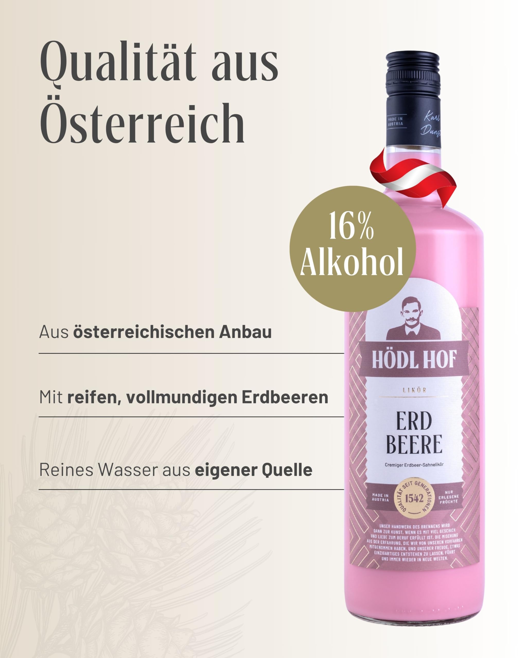 Hödl Hof Erdbeere Cremelikör | 16% Vol. | 1,0l