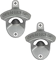 Vista 18 de abridor de botellas de cerveza de bronce antiguo, montaje en pared, estilo antiguo, abridor de tapas de botellas, montado en poste, acero inoxidable