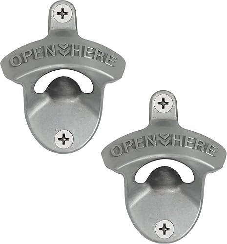 Miniatura 18 de abridor de botellas de cerveza de bronce antiguo, montaje en pared, estilo antiguo, abridor de tapas de botellas, montado en poste, acero inoxidable