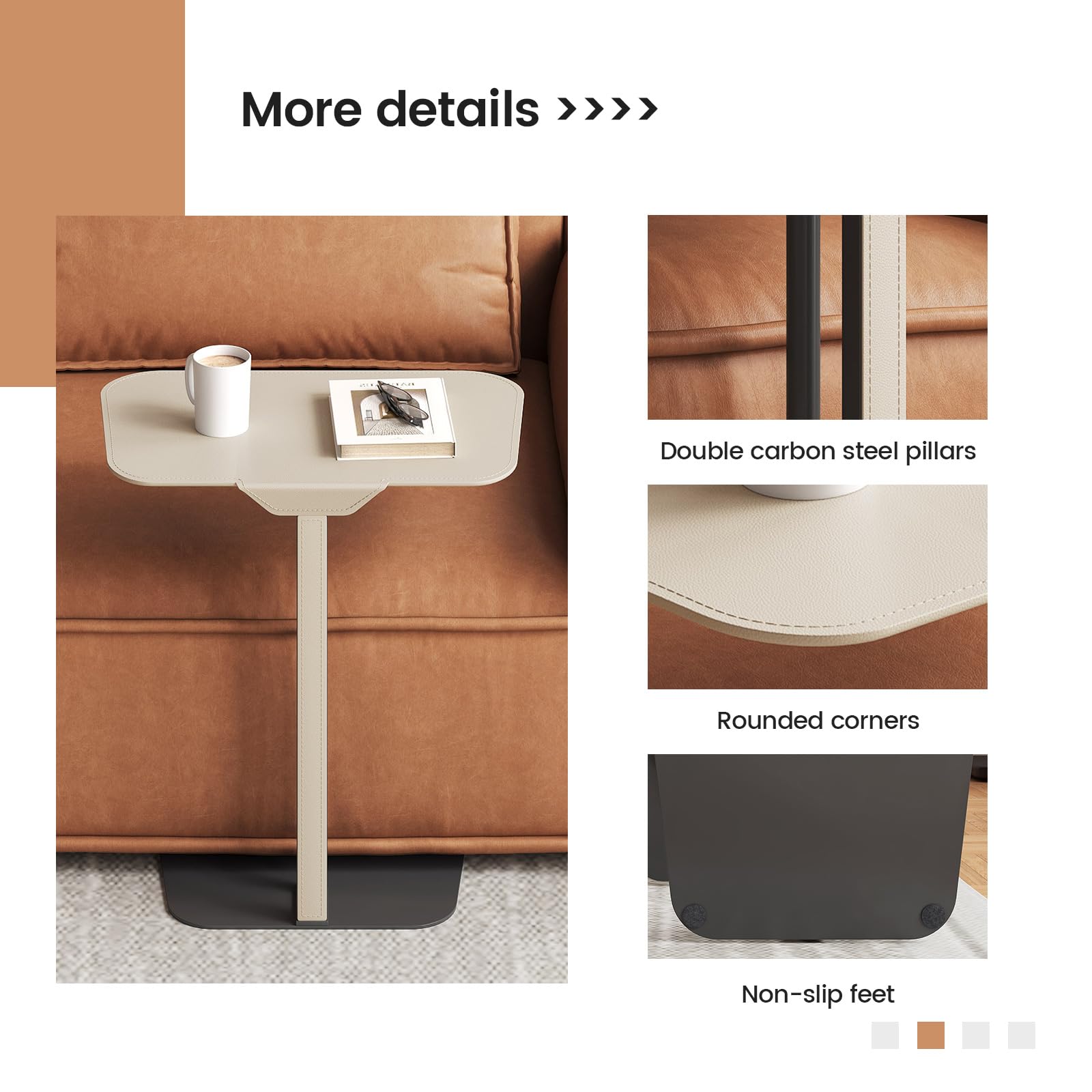 Table D'appoint Design Irrégulier Blanc | Petite Table Basse Moderne Pour Salon, Chambre, Coin Lecture | Gain De Place Style Minimaliste