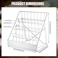 Vista 2 de Sintuff Estante de exhibición de libros de 4 niveles de alambre cómico de 18 pulgadas, estante de exhibición de CD de mesa blanco, estantes de metal