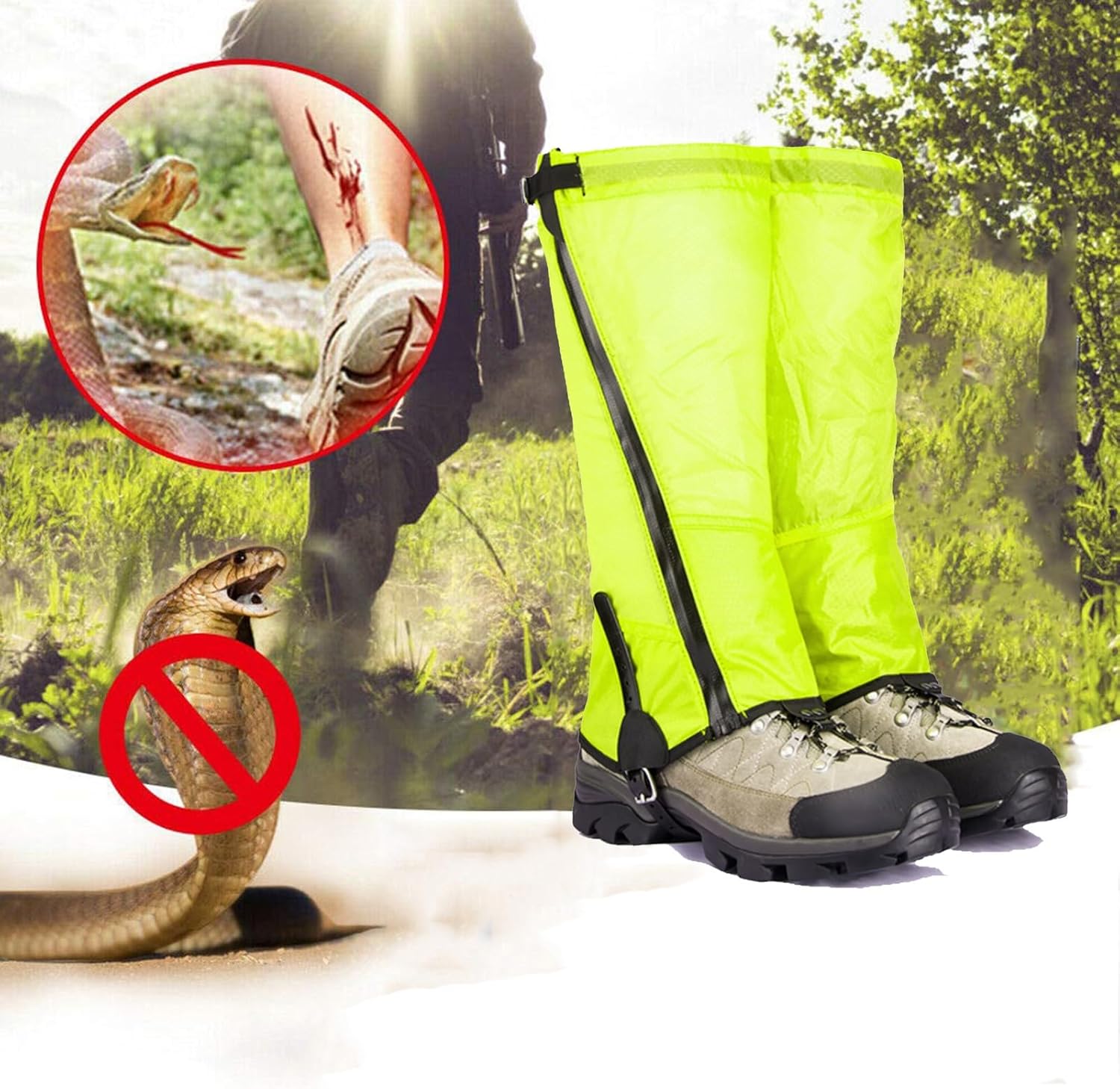 Leg Gaiters, Ultra-Light Bottoms with Adjustable Snowshoe Gaiters and Outdoor Gaiters, Suitable for Mountain Climbing, Outdoor Use, and Hiking.