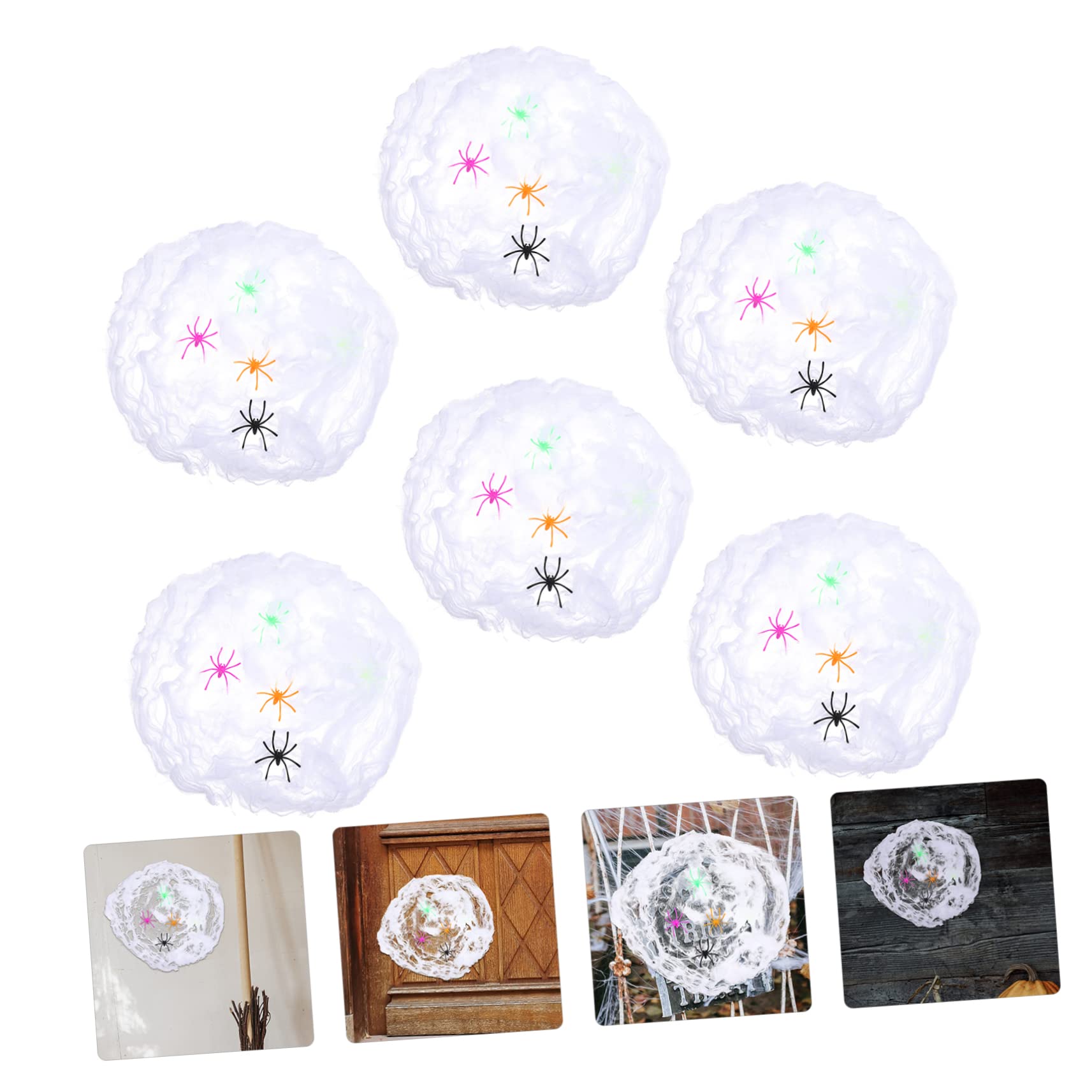 HANABASS 18sets Decorazioni Halloween Spaventose Ragnatele Estensibili Con Ragni Colorati Per Feste e Scene Terrificanti Casa Completo Per Creare Atmosfere Inquietanti