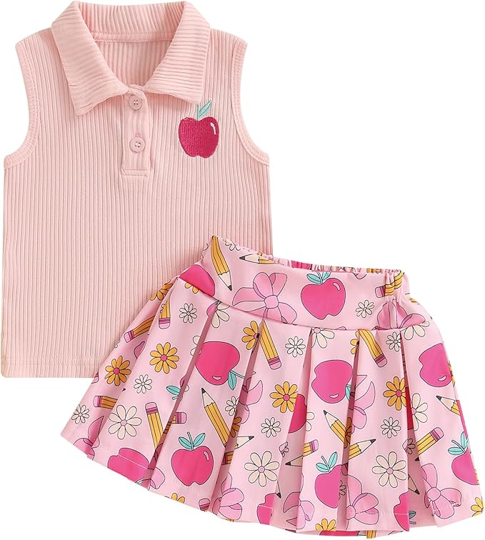 Adorable Back-to-School Outfit for Toddler Girls! ❤️🍎