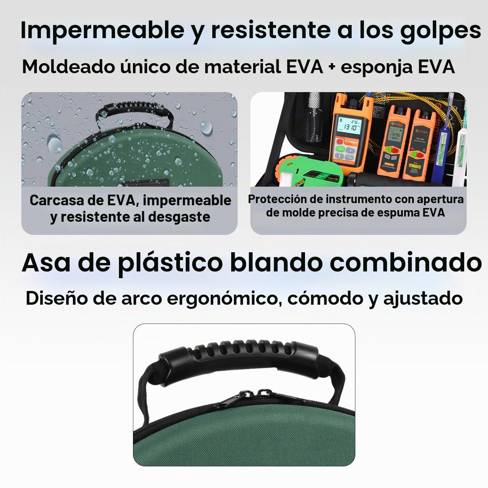 Kit de prueba de pérdida de fibra óptica FTTH Komshine KLT-12E Fibra Toolkit con medidor de potencia óptica KPM-11 OPM+Fuente de luz óptica SM 1310/1550nm OLS+Localizador visual de fallos VFL+Cable de