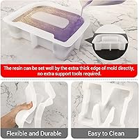 Vista 3 de Gartful Moldes de letras grandes de 7 pulgadas para resina, molde de resina epoxi del alfabeto mayúscula M 3D, moldes de letras de resina gruesa