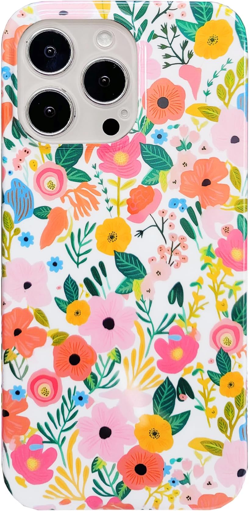 J.westiPhone 12 Pro Max Case 6.7, Soft Shockproof Cute Floral Phone Protective Cover for Women, Garden Flower Pattern Design Slim Fit Anti-Scratch Phone Case for Girl