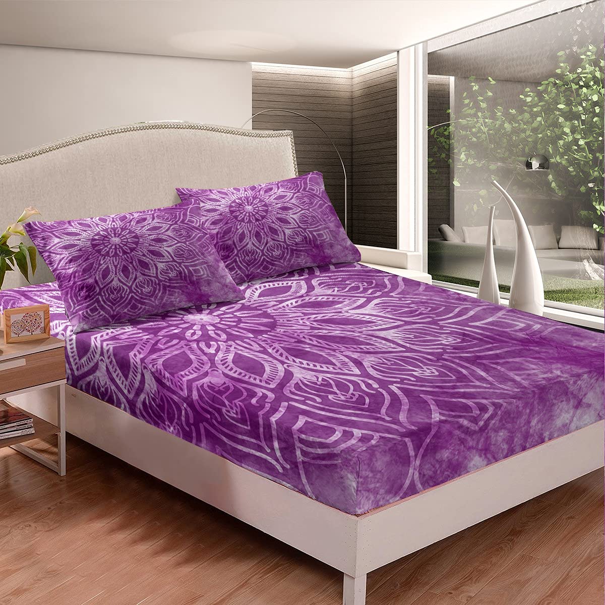 Set Biancheria Letto Bambini HNHUAMING - 4 Pezzi Morbidi Motivo Floreale Boh&eacute;mien