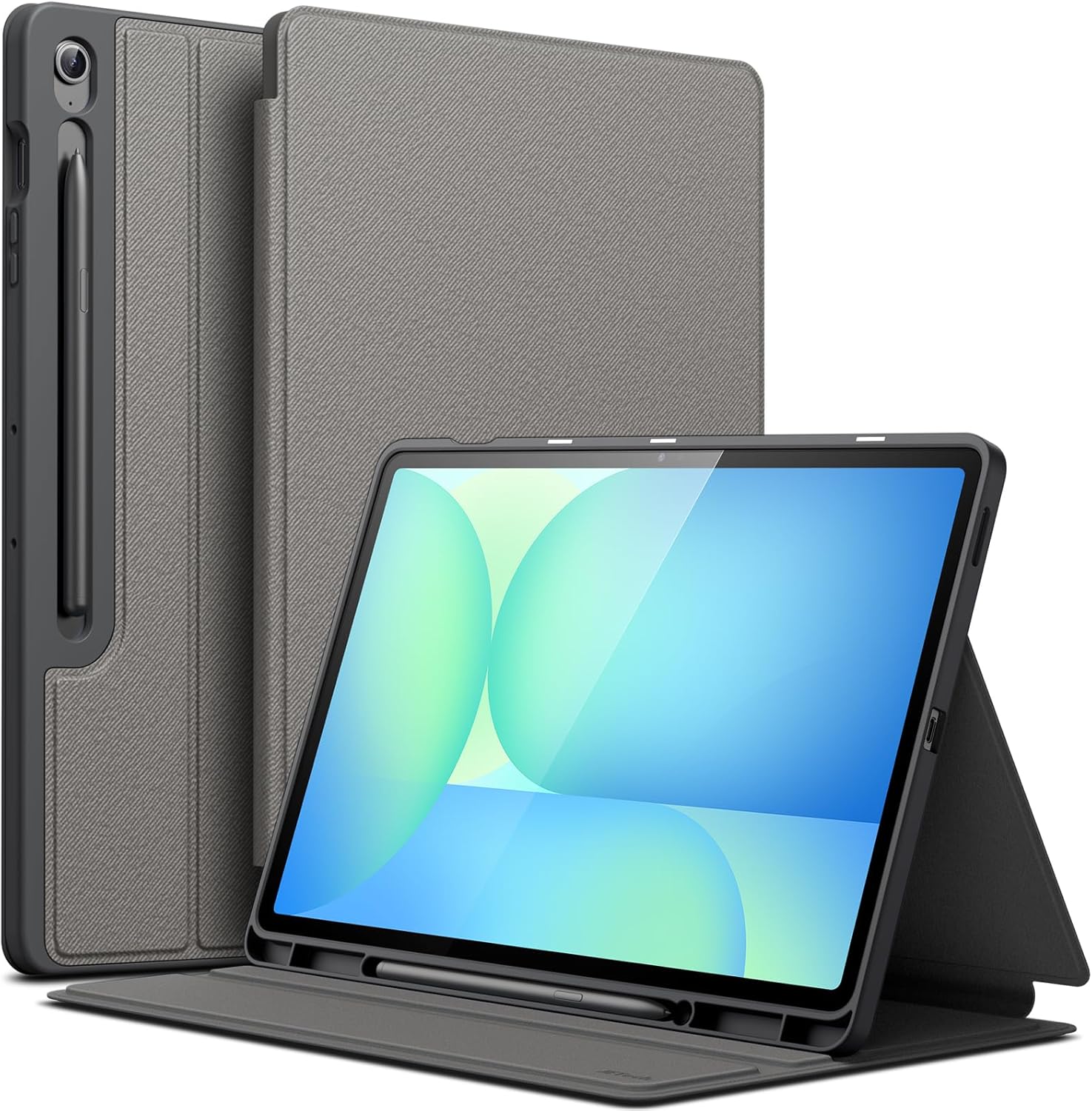 JETech Case for Samsung Galaxy Tab S10 FE Plus/S10 FE+ 13.1-Inch with S Pen Holder, Slim Folio Stand Protective Tablet Cover, Multi-Angle Viewing (Grey)