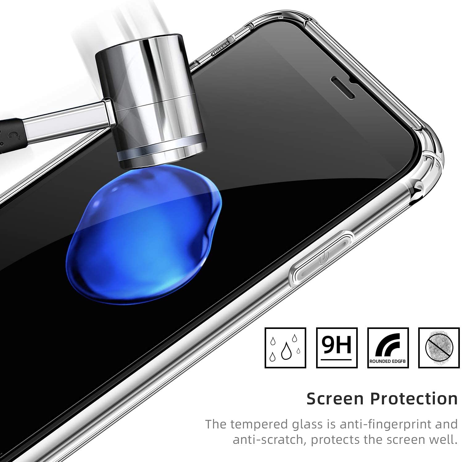 Coque Transparente IPhone 11 + Verre Trempé - TPU Souple Avec Renforts Aux Coins, Protection Chocs, Charge Sans Fil