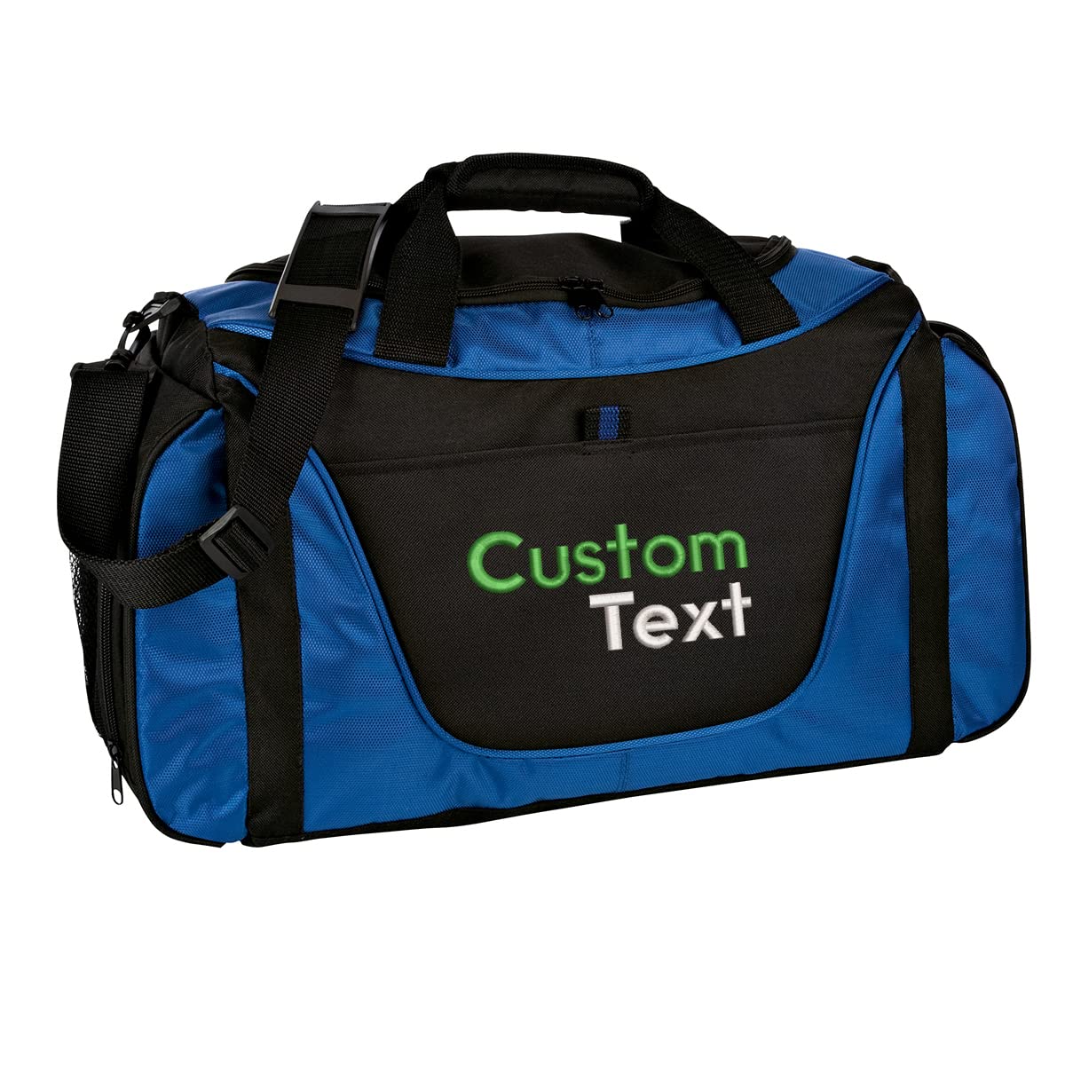 Custom Sport Duffel Bags for Men, Women, Medium Two-Tone, Royal - Your Name - Personalized Weekender Bag for Gym, Overnight, Travel