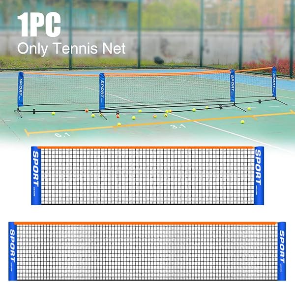 Kisbeibi Rete da tennis portatile, di ricambio sportiva per badminton, per bambini, adulti, calcio, pallavolo, rete pieghevole per giardino, cortile, cortile, spiaggia (4,1 m: 161,42 x 33,86 pollici) - 5