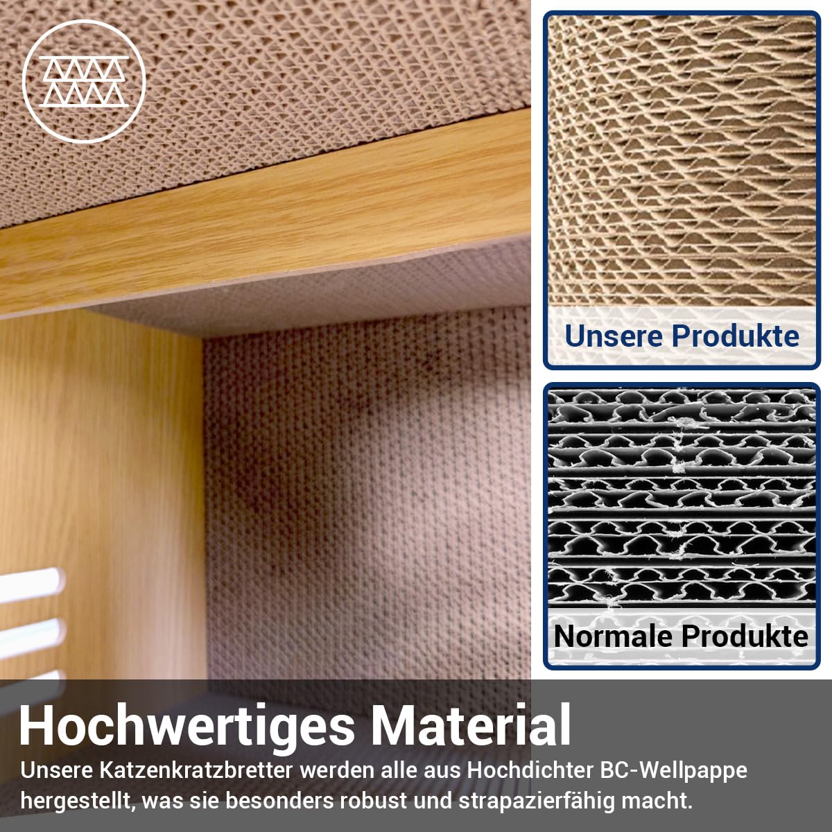 Katzenhöhle mit Kratzbrett, XXL Katzenhaus Indoor aus Pappe, Kratzpappe für Katzen, Kratzpad Lounge, Langlebiges Katzenspielzeug 55 * 29 * 28cm (Katzenkopf)
