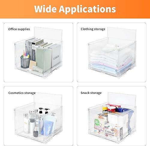 Miniatura 6 de Caja organizadora de archivos con tapa, organizador de carpetas de archivos colgantes para almacenamiento de documentos con diapositiva de plástico,