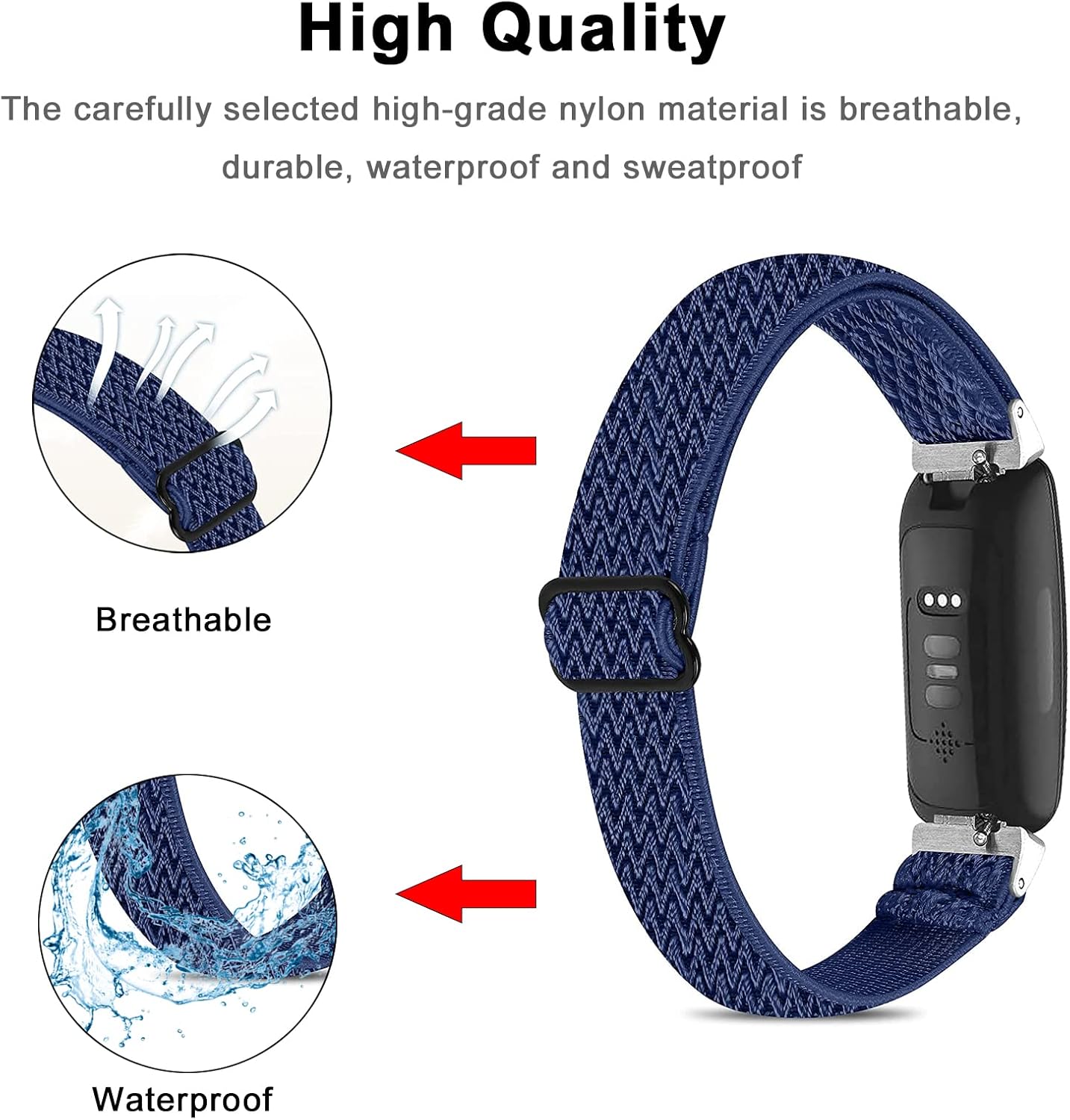 Miimall Sport Strap Compatible with Fitbit Inspire 2/Inspire HR/Inspire - Image 3