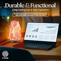 Vista 7 de UMAID Lámpara de sal del Himalaya de 8-10 pulgadas (7-11 libras) con interruptor regulable y bombilla nocturna en base de madera hecha a mano