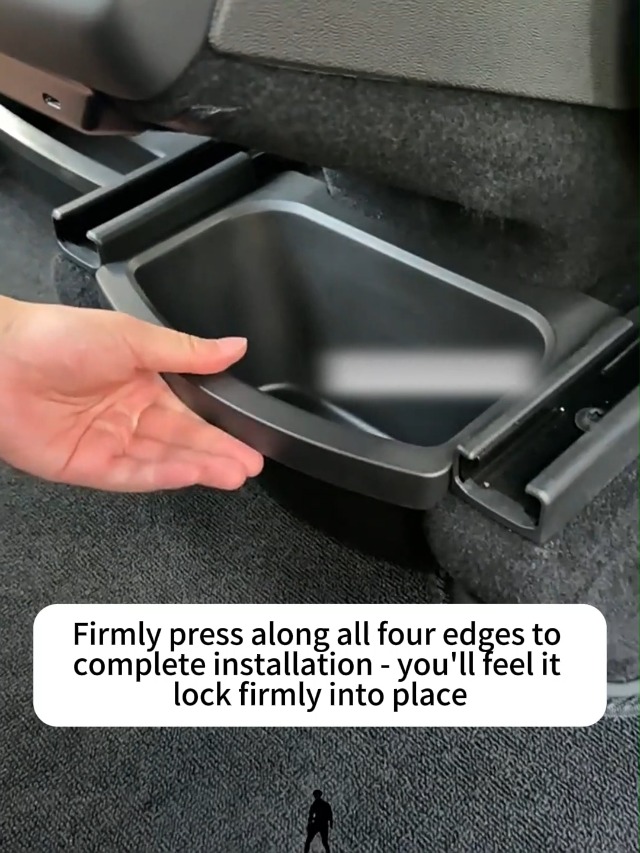 Image of for Tesla Model Y Juniper Refresh 2026 2025 Rear Center Console Trash Can Garbage Bin, 2nd Row Under Seat Storage Box Organizer Tesla Y Accessories, Perfect Fit, TPE
