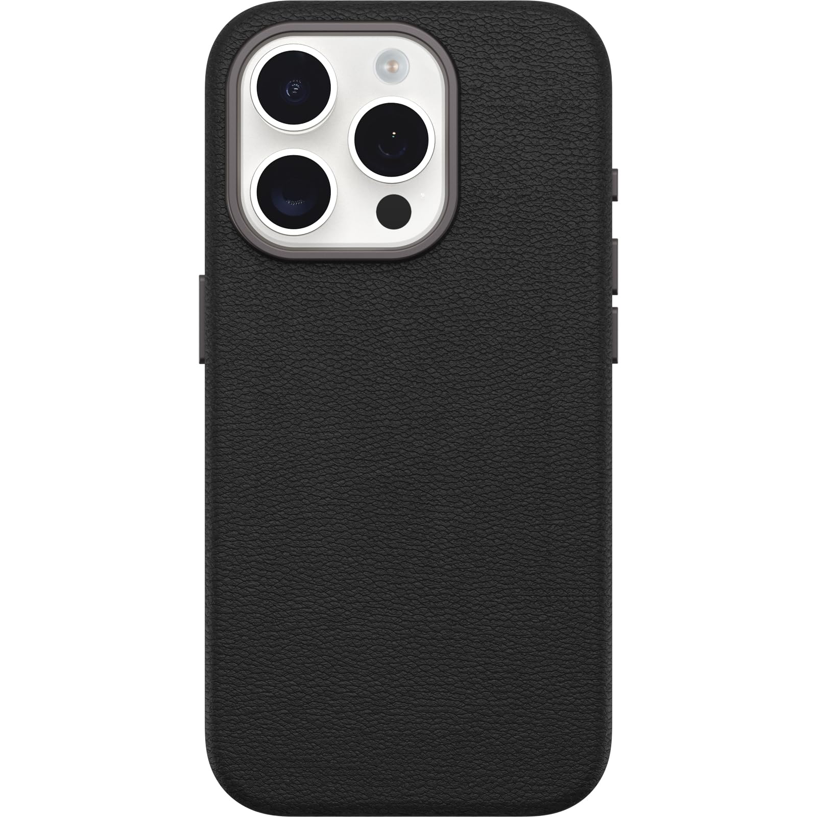 OtterBox Symmetry Series Cactus Leather MagSafe Custodia per iPhone 15 Pro, custodia protettiva sottile antiurto, a prova di caduta, testata 3x norme MIL-STD 810G, Nero
