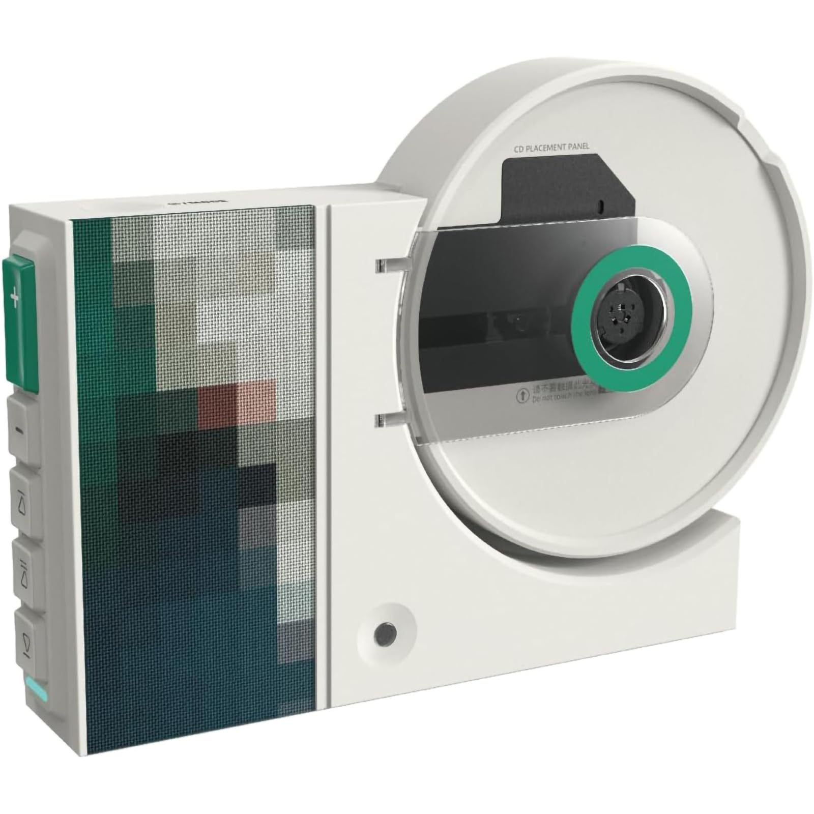 Lecteur CD mural rechargeable vert avec haut-parleurs et port USB pour bureau