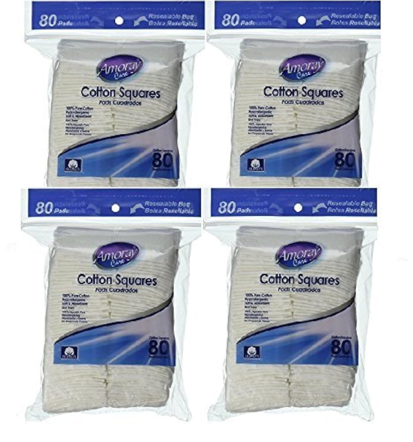 pure cotton square for Baby Care And Makeup Care and An Essential for Any Household, 4 pack of 80 count total 320 count