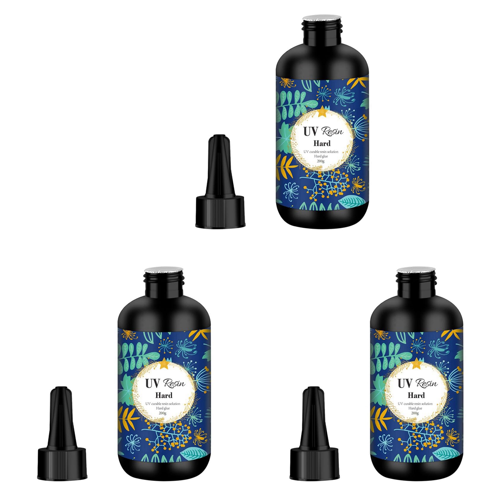 Vjsujehgy 3X UV Resin 200G Transparent Ultraviolet Curing Clear Hard Type Resin, Solar Cure Resin for DIY UV Resin Jewelry Making