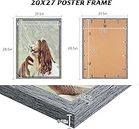Vista 74 de Dark Brown 12x18 Frame Set of 3 - Rustic Woodgrain 12 x 18 Poster Frame with Plexiglass for Wall Gallery Display, 12x18 Picture Frame for Puzzles