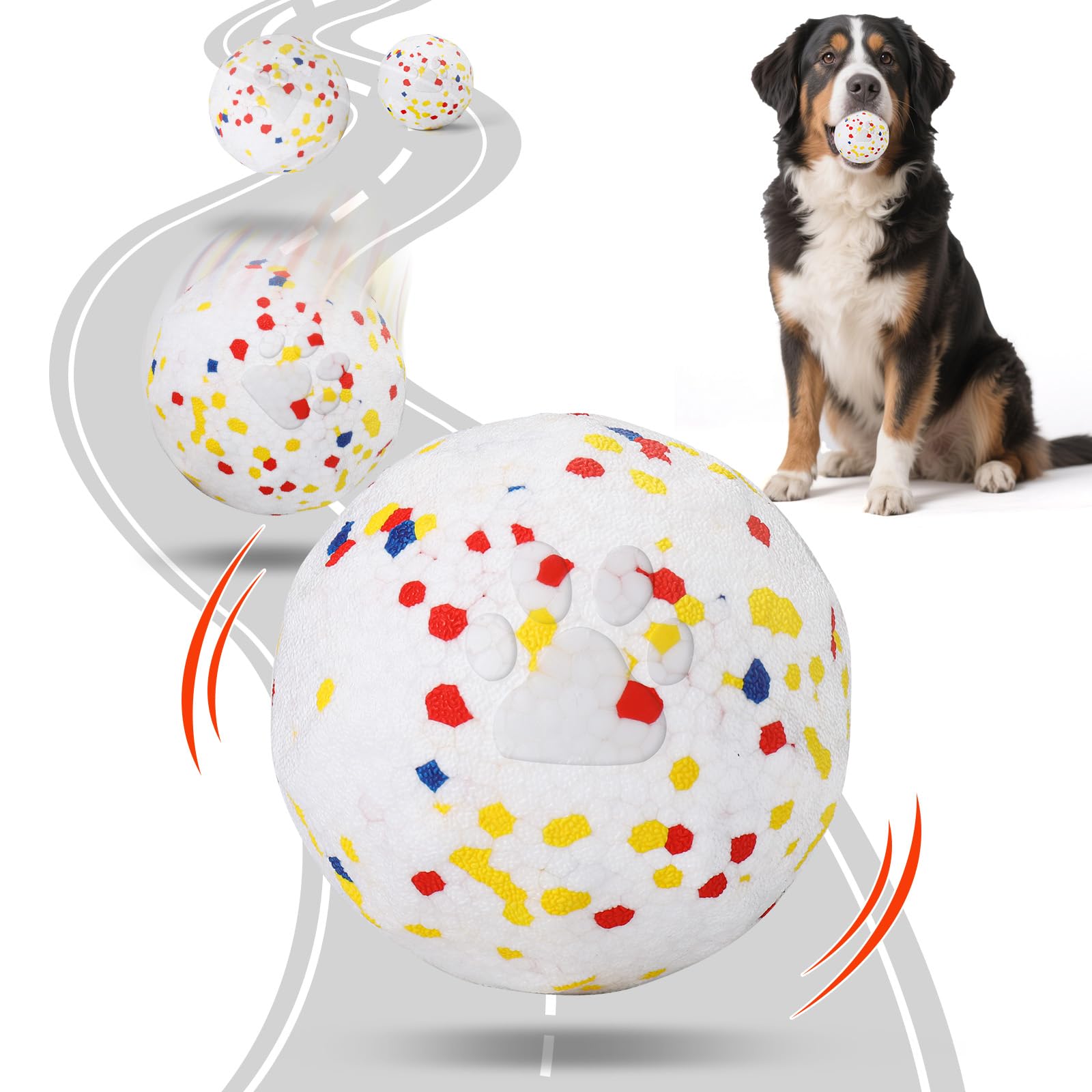 BABORUI E-TPU Interactive Dog Ball, Automatic Interactive Dog Toys for Aggressive Chewers, Rechargeable Indestructible Dogs Ball for Small/Medium/