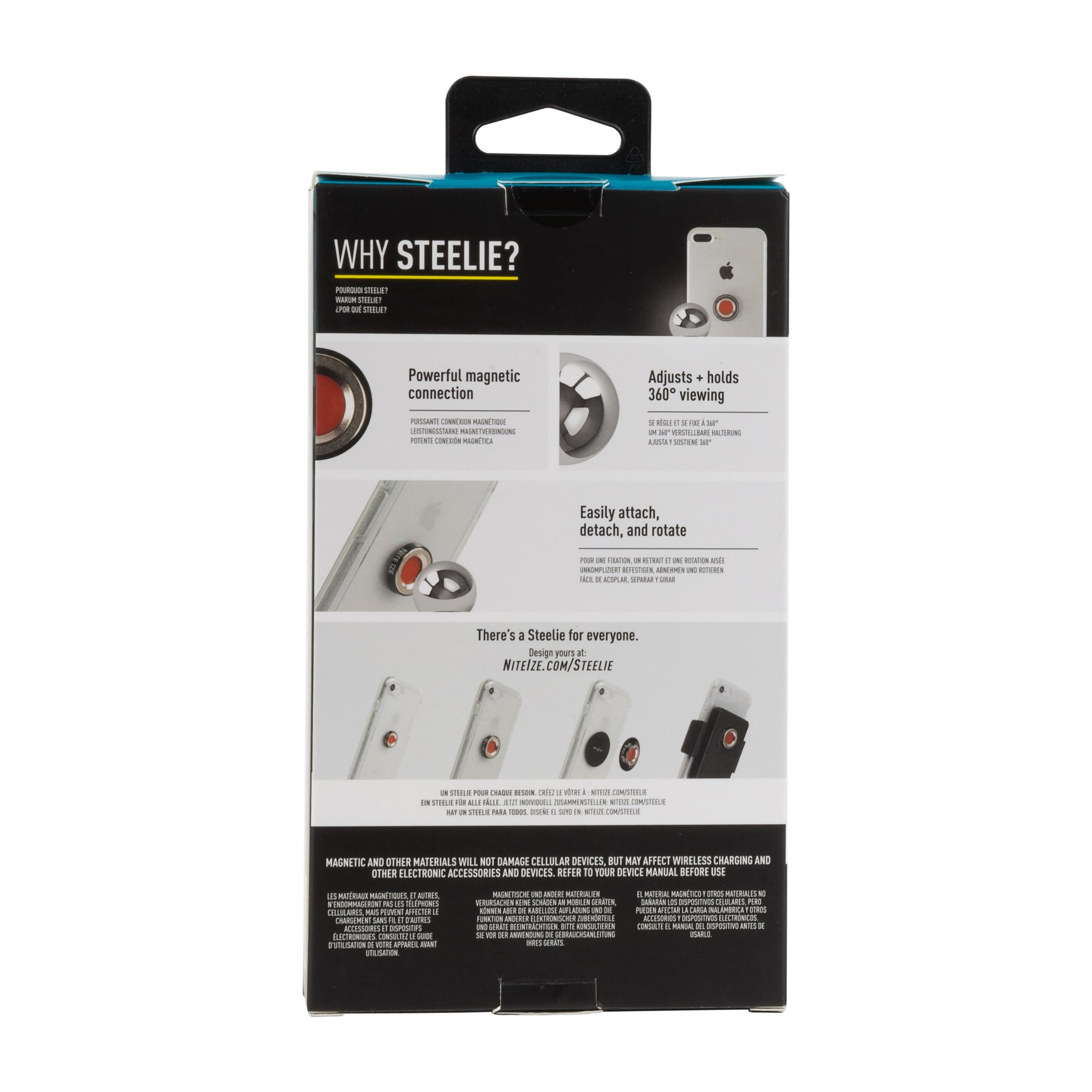 Nite Ize Steelie Squeeze Dash Kit, Soporte magnético Universal para salpicadero de Coche, Compatible con MagSafe iPhone 12 Pro MAX/Mini/Galaxy/Edge/Google Pixel y más