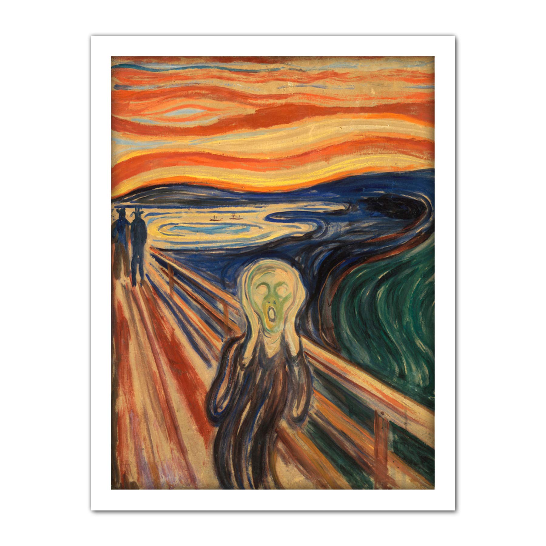 Wee Blue Coo Edvard Munch Scream Artwork Framed Wall Art Print 18X24 Inch