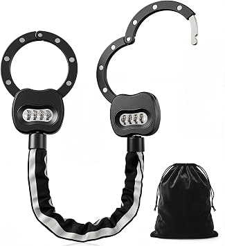 Electric Scooter Lock Combination 4 Digit, Heavy Duty Bike Chain Lock | Chain Lock 8mm x 3Ft, Security Scooter Locks Anti Theft, Resettable E Scooter Accessories for E Bike, Motorcycle, Door, Gate