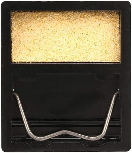 Miniatura 6 de HWY-001 Mini soporte de hierro eléctrico con esponja limpiadora de puntas 1,112.0 F resistente a altas temperaturas para soldar, ensamblar y
